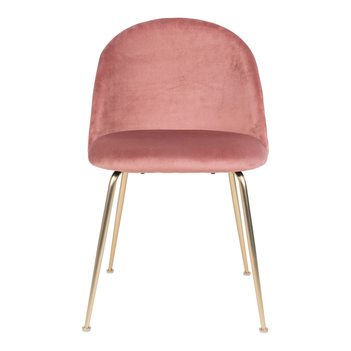 House Nordic, Geneve Matstol Sammet Rosa med Mässingsfärgade Ben – set om 2