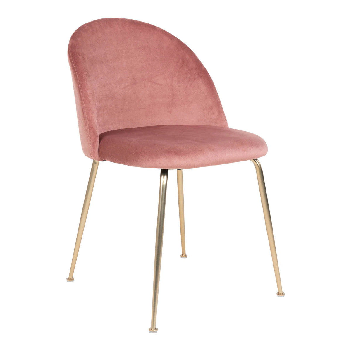 House Nordic, Geneve Matstol Sammet Rosa med Mässingsfärgade Ben – set om 2