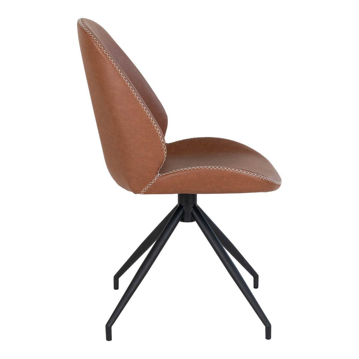 House Nordic, Monte Carlo Snurrbar Matstol PU-läder Vintagebrun med Svarta Ben – set om 2