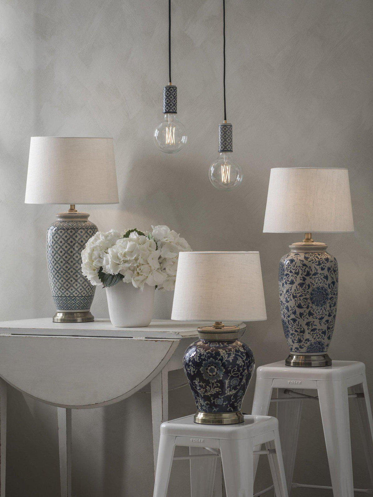 Bordslampa Li Jing – Med lampskärm med mönstrad skärm 68 cm