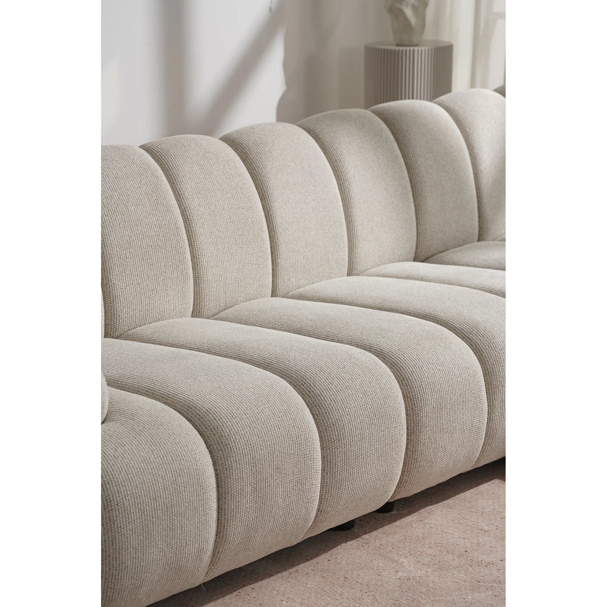 House Nordic, Taza 3,5-sits Modulsoffa med Puff Höger Sand