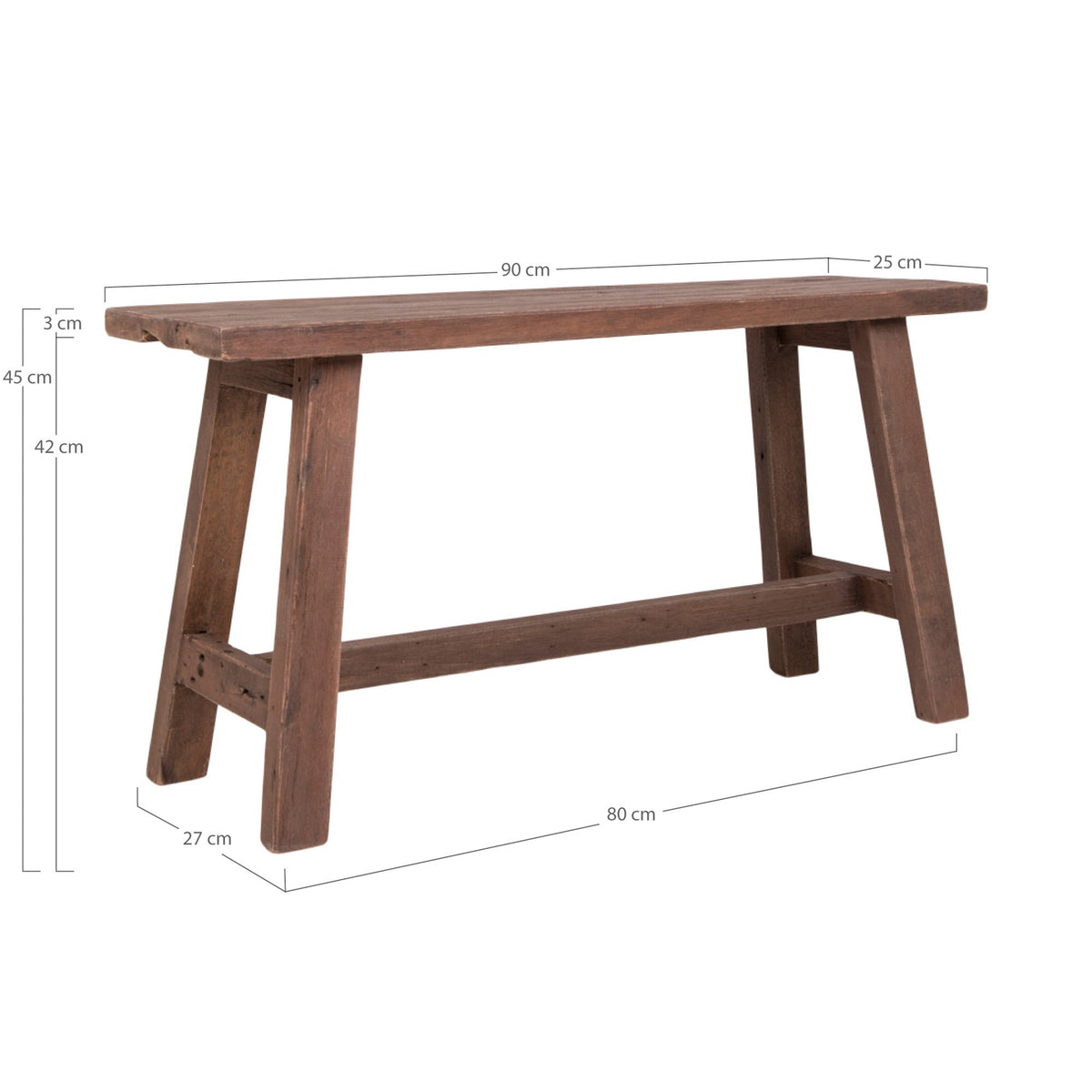 House Nordic, Barcelona Bänk Teak Natur 90 cm