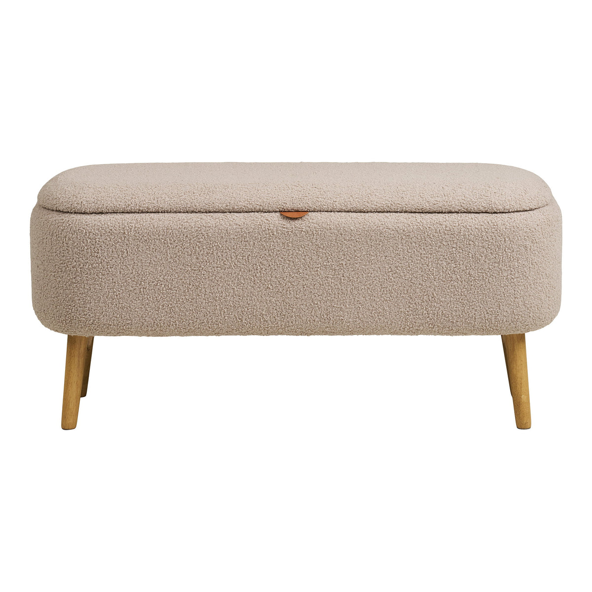 House Nordic, Harlow Bänk med Förvaring Bouclé Beige 95 cm