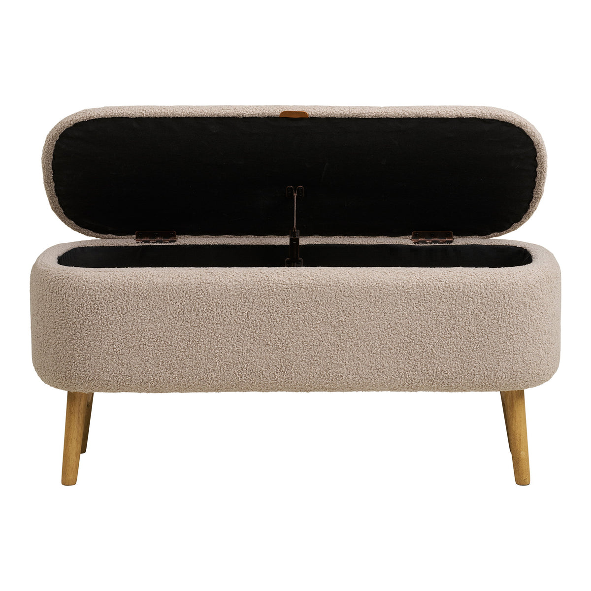 House Nordic, Harlow Bänk med Förvaring Bouclé Beige 95 cm