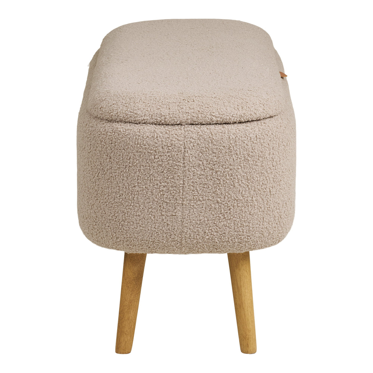 House Nordic, Harlow Bänk med Förvaring Bouclé Beige 95 cm