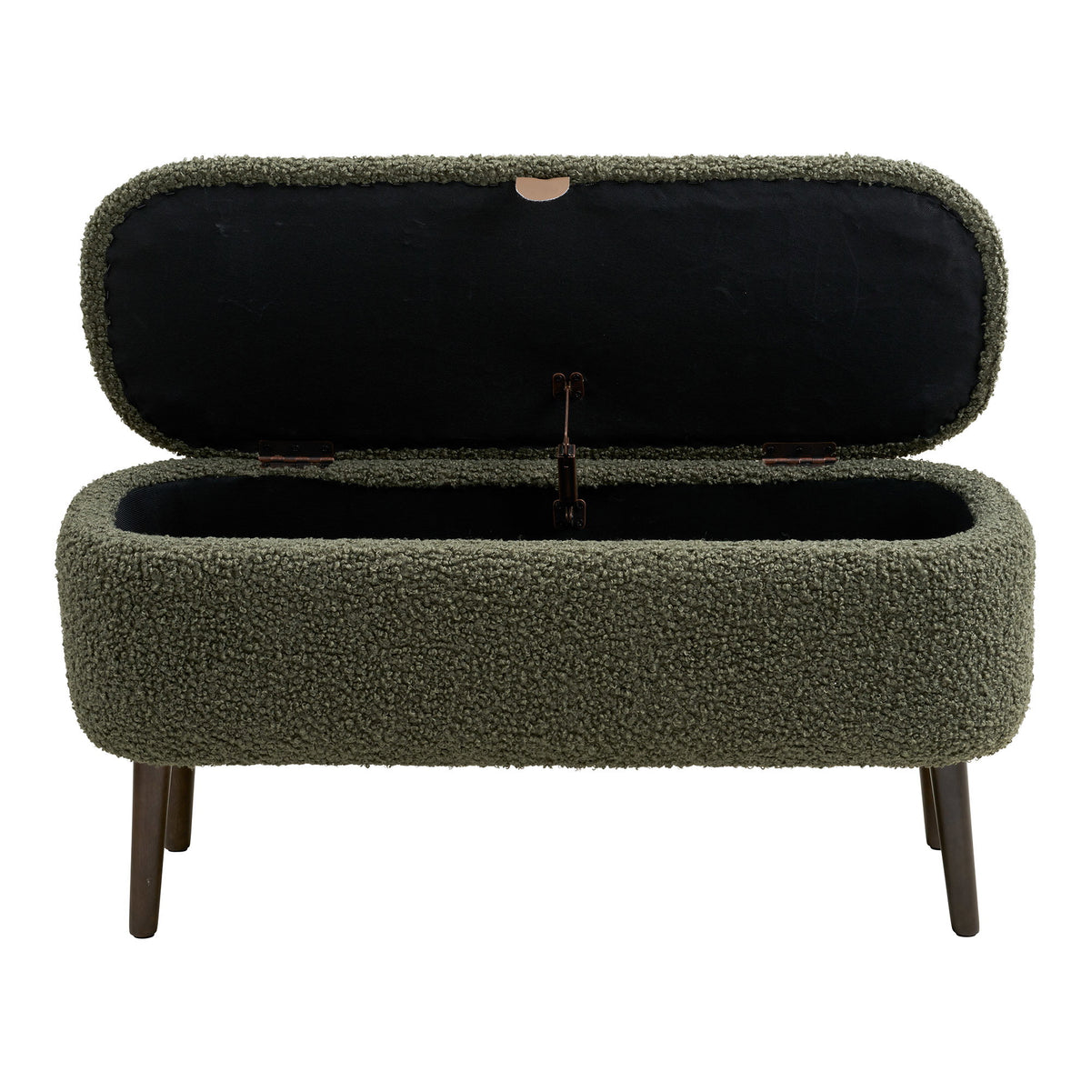 House Nordic, Harlow Bänk med Förvaring Teddy Grön 95 cm