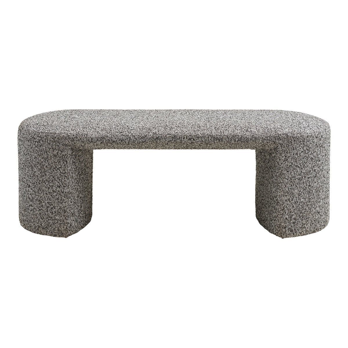 House Nordic, Westport Bänk Bouclé Svart / Vit 120 cm