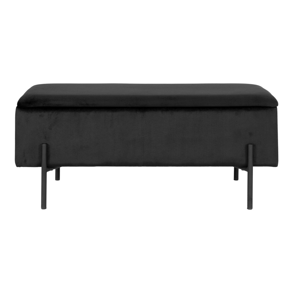 House Nordic, Watford Bänk med Förvaring Sammet Svart 95 cm