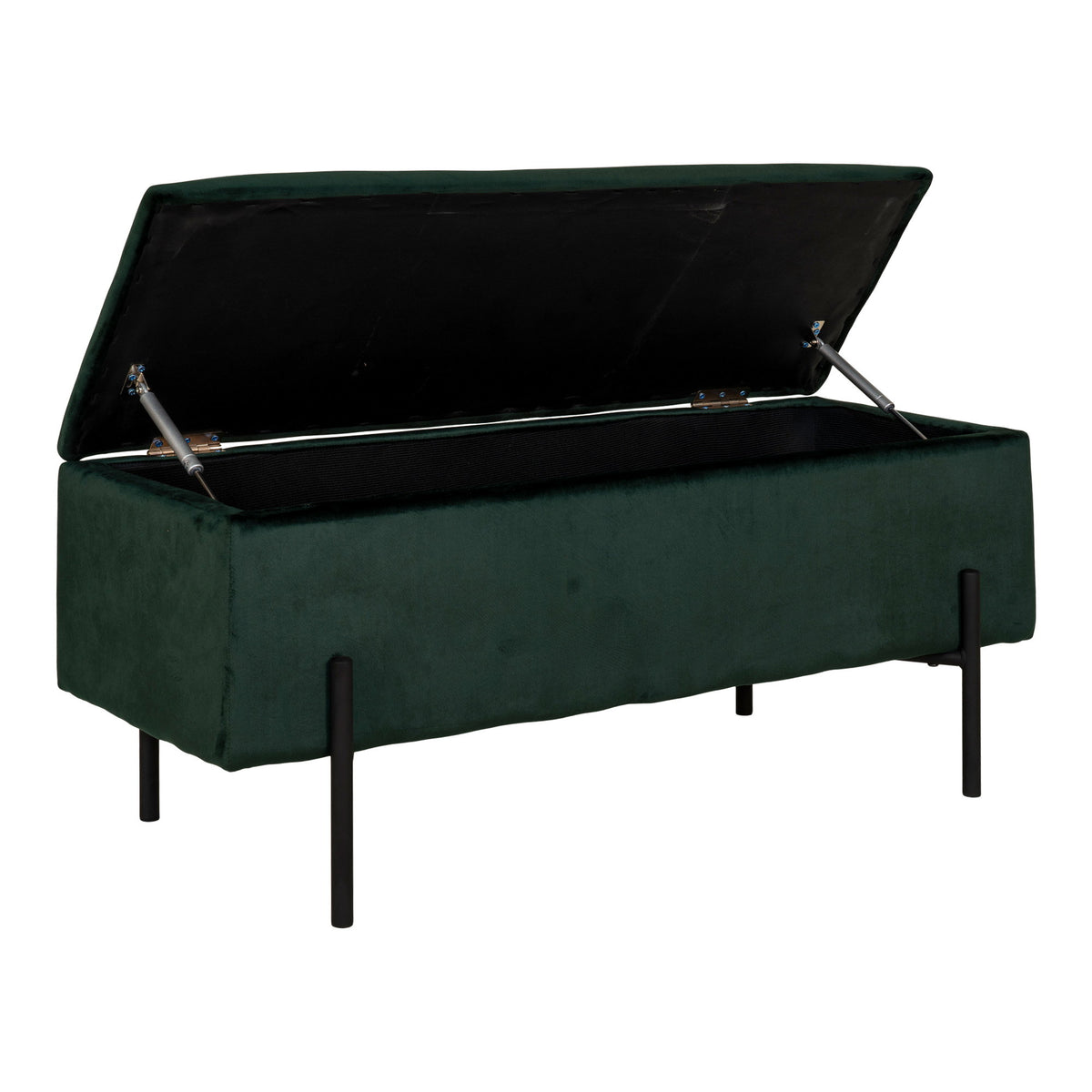 House Nordic, Watford Bänk med Förvaring Sammet Grön 95 cm