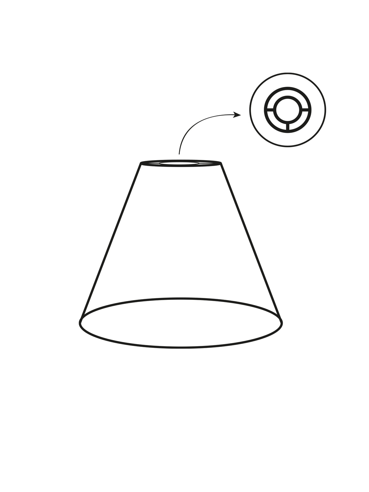 Toppringskärm – Lin natur/vit 22 cm