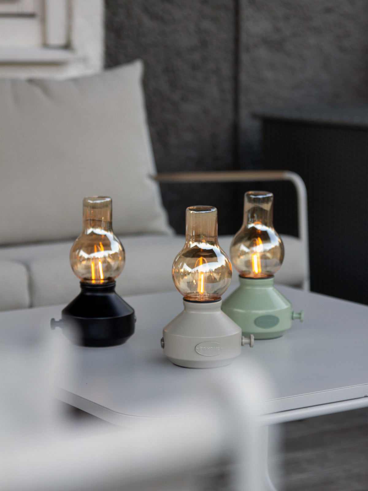 Glimt Bordslampa IP44 – Laddbar svart/amber 21 cm