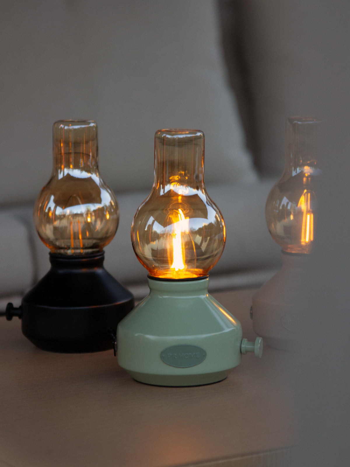 Glimt Bordslampa IP44 – Laddbar svart/amber 21 cm