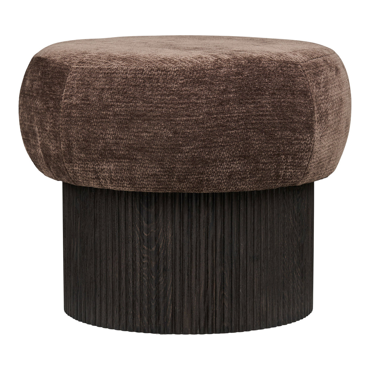 House Nordic, Christchurch Sittpuff Chenille Mörkbrun Ø52 cm