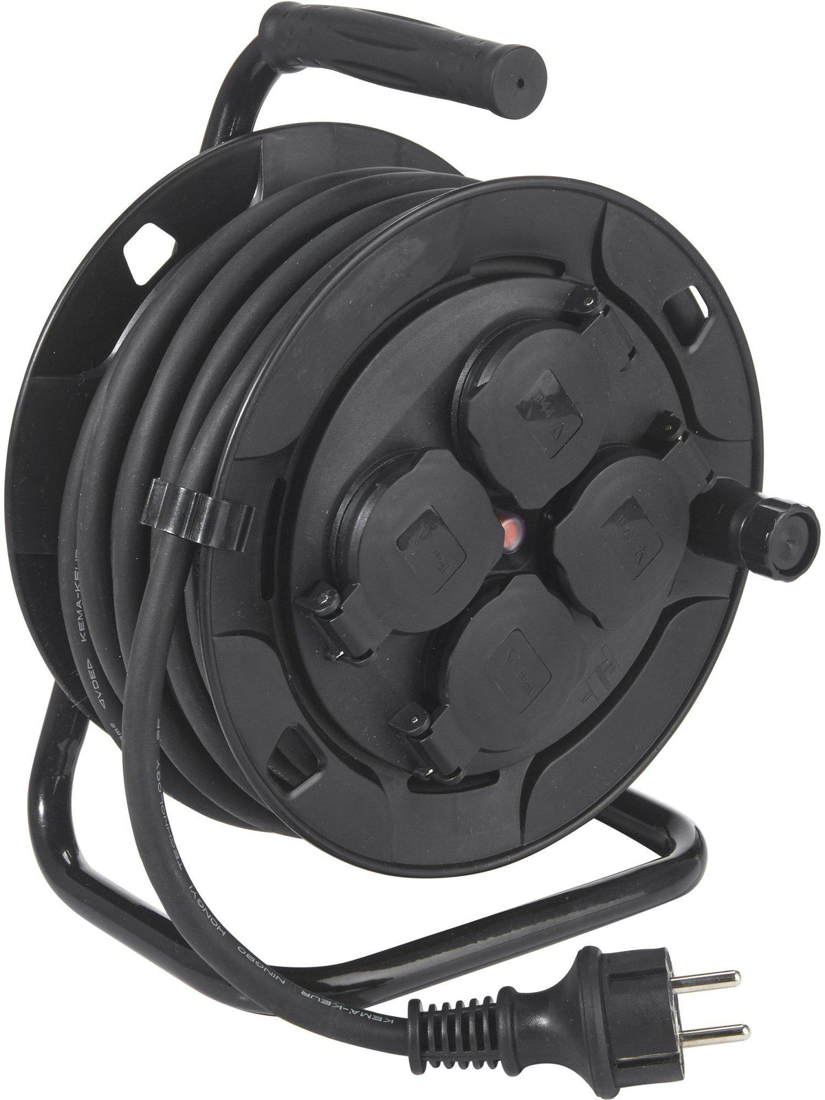 Kabelvinda 4st Uttag – Utomhus svart 10m 28 cm