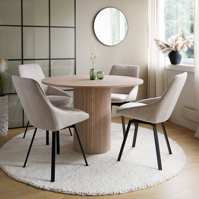 Holmen, Padova - Matbord, vitkalkad askfanér, D110 H75 cm