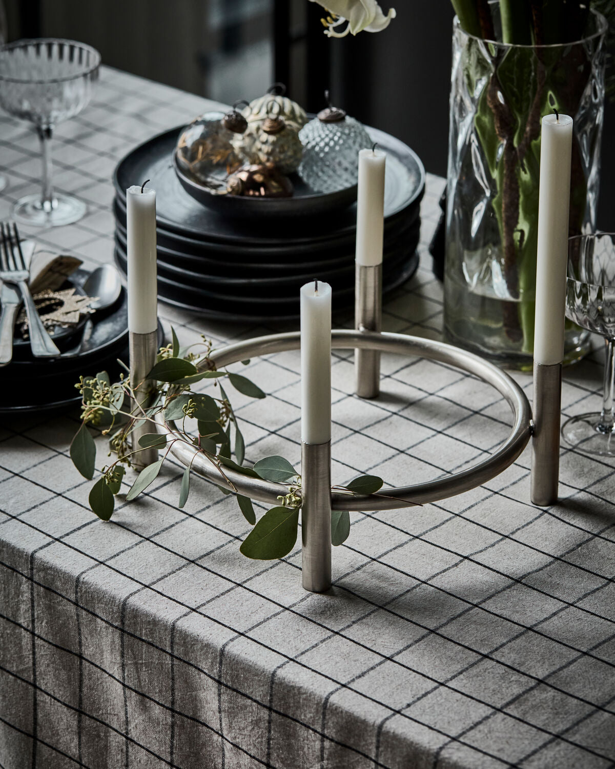 Ljusstake, HDMaxi, Advent, Antik silverfinish