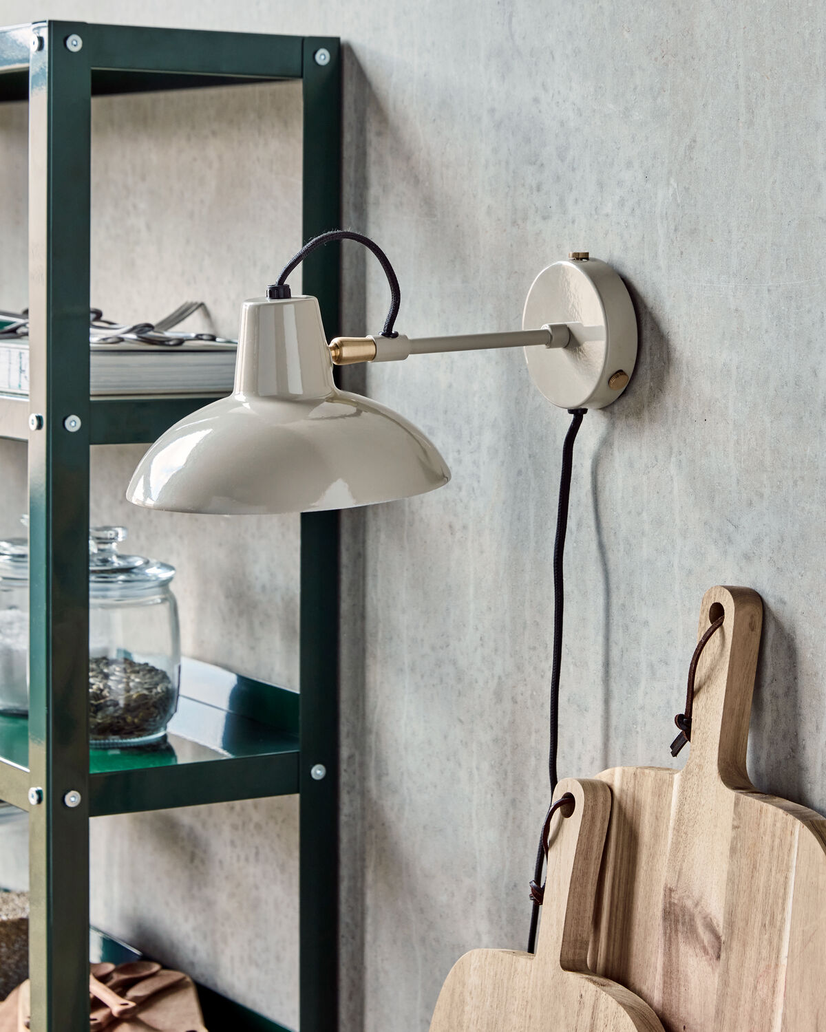 Vägglampa, HDDesk, Grå