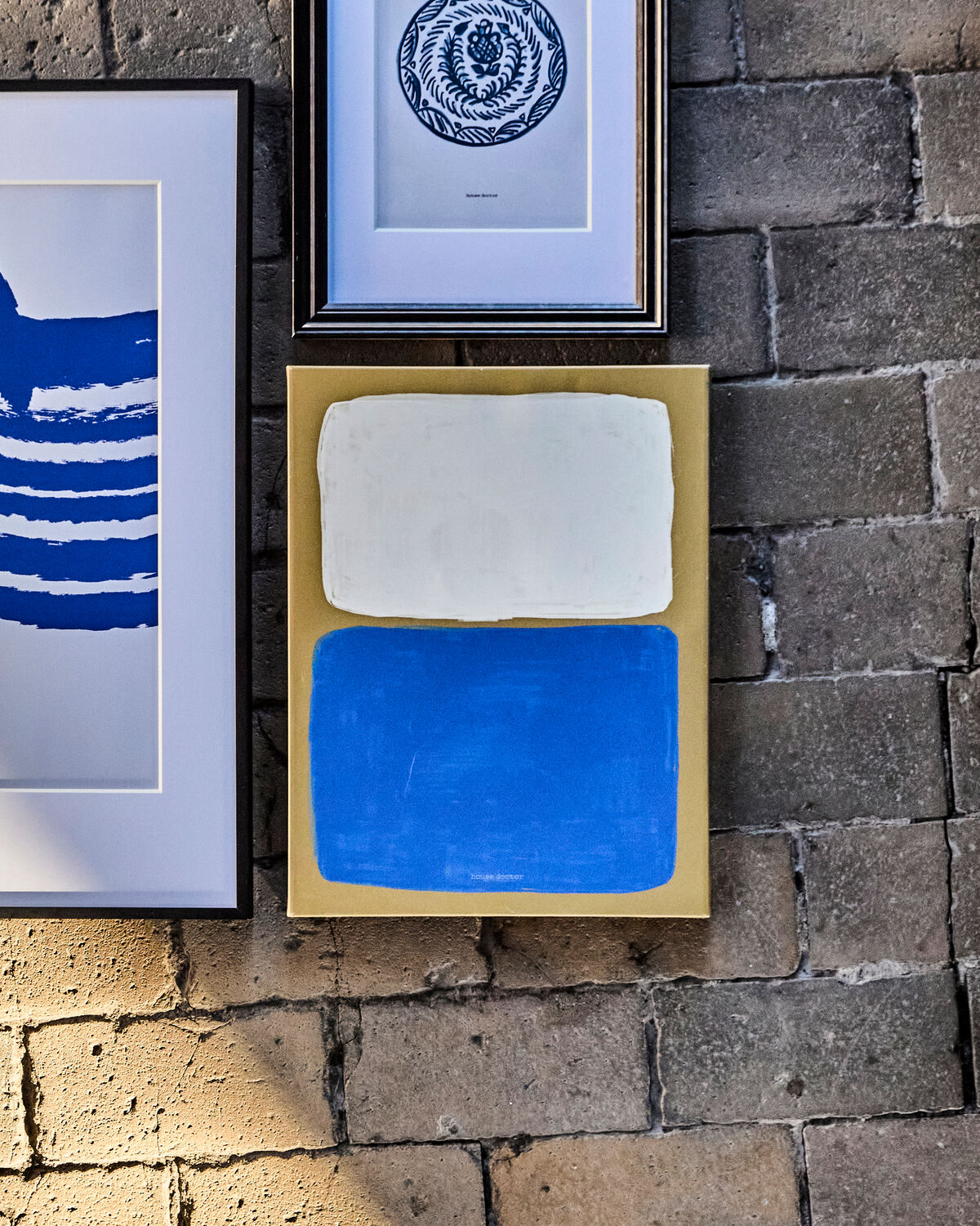 Väggkonst, HDReca, Blå, Off-White, Senapsgul