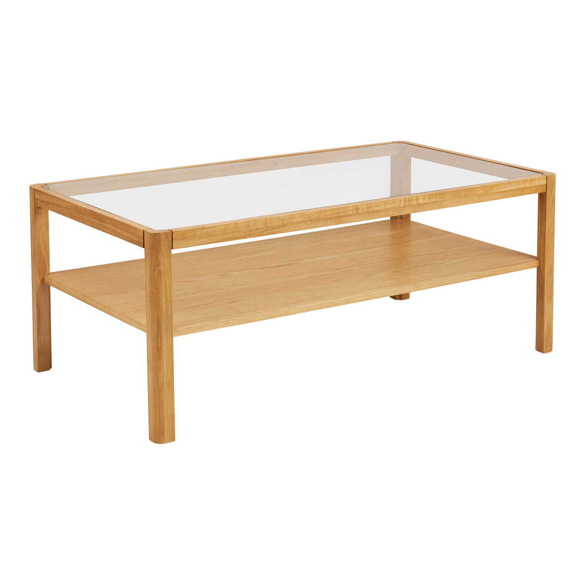 House Nordic, Lourmarin Soffbord Ek / Härdat Glas Natur 110x60 cm