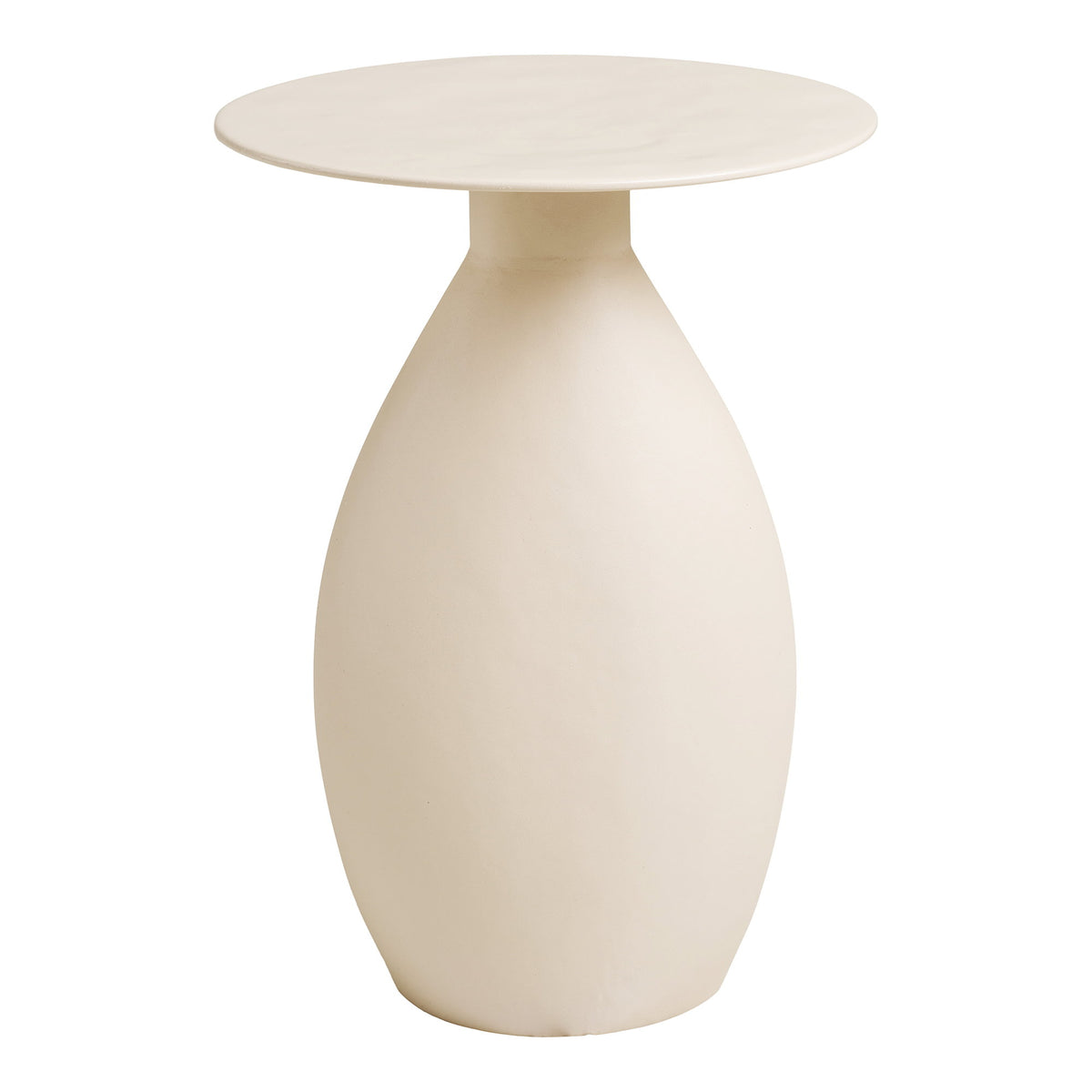 House Nordic, Calais Sidobord Metall / Emalj Offwhite Ø36 cm