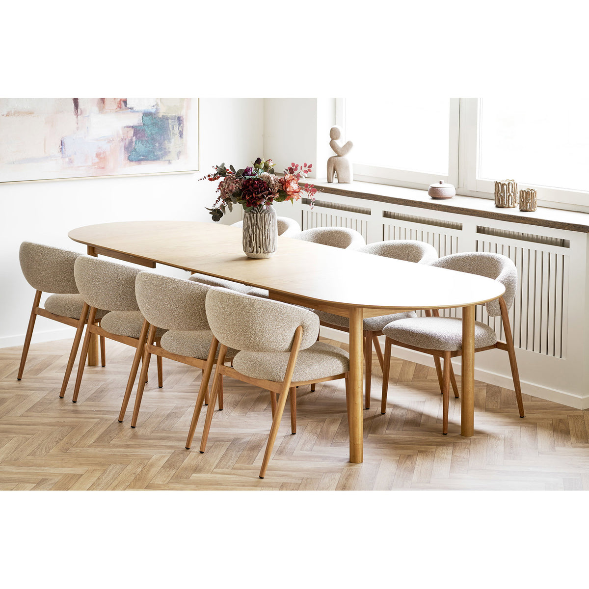 House Nordic, Bundaberg Utdragbart Matbord Ekfaner Natur 200–300 cm