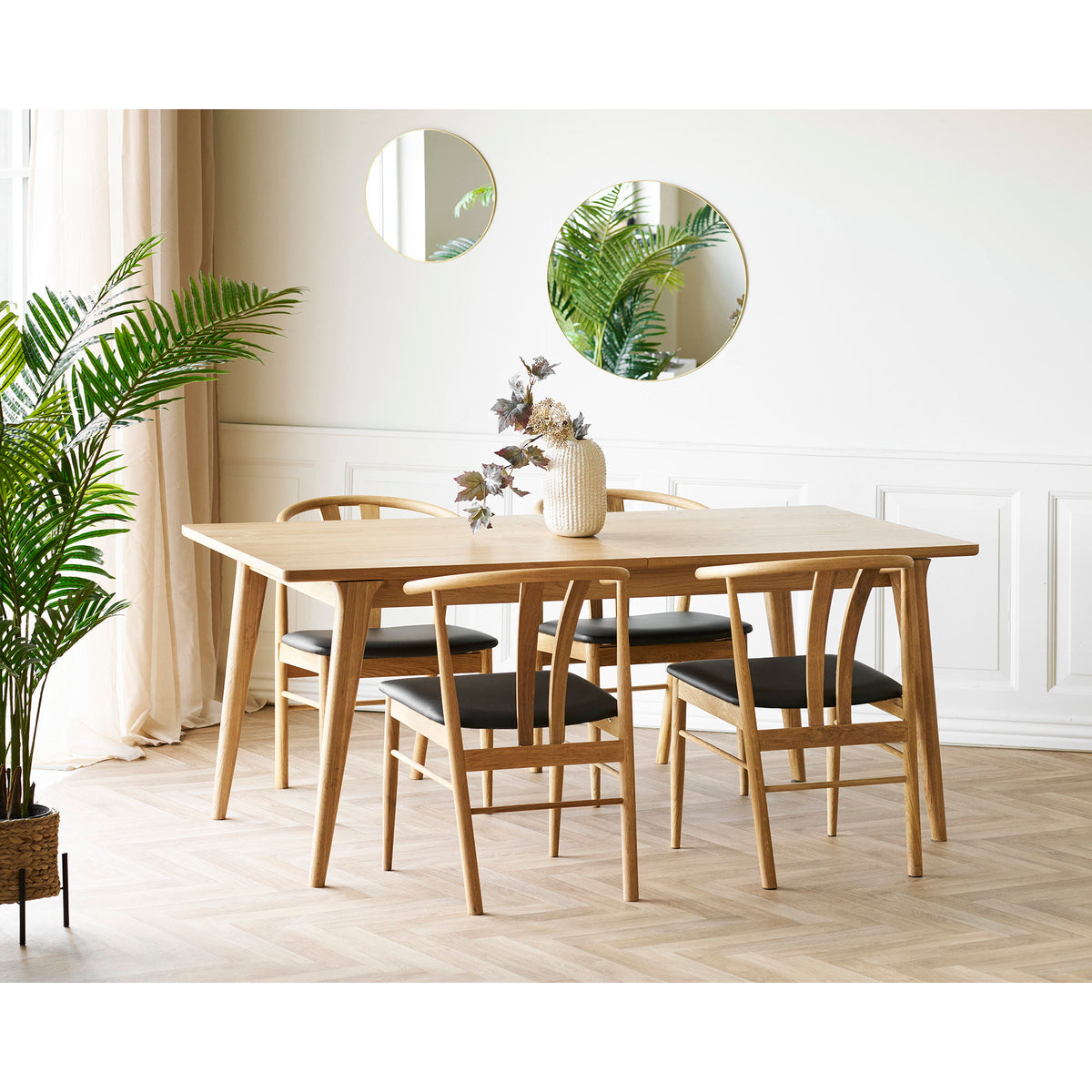House Nordic, Darwin Utdragbart Matbord Ekfaner Natur 180–230 cm