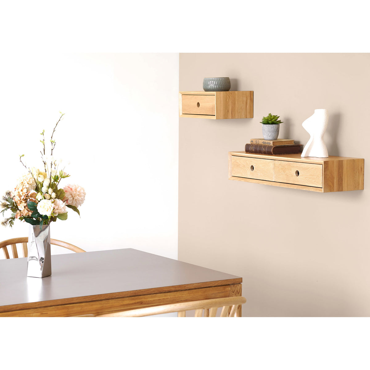 House Nordic, Bowen Utdragbart Matbord Ek/HPL Natur/Mörk Sand 220–320 cm