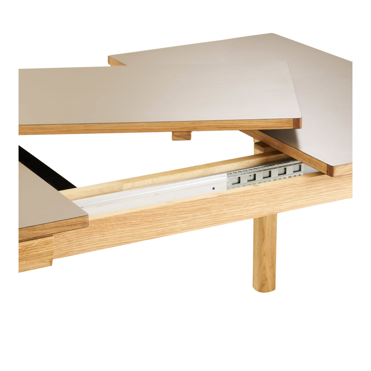House Nordic, Bowen Utdragbart Matbord Ek/HPL Natur/Mörk Sand 220–320 cm