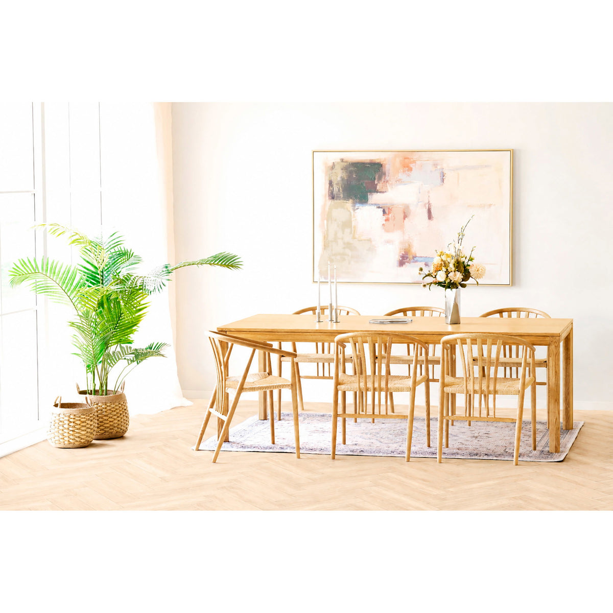 House Nordic, Bowen Utdragbart Matbord Ek Natur 220–320 cm