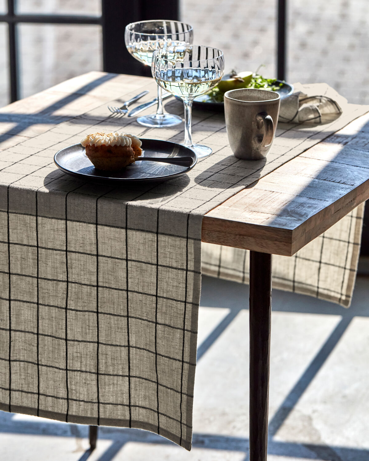 Löpare för bord, HDJoin, Svart, Off-White