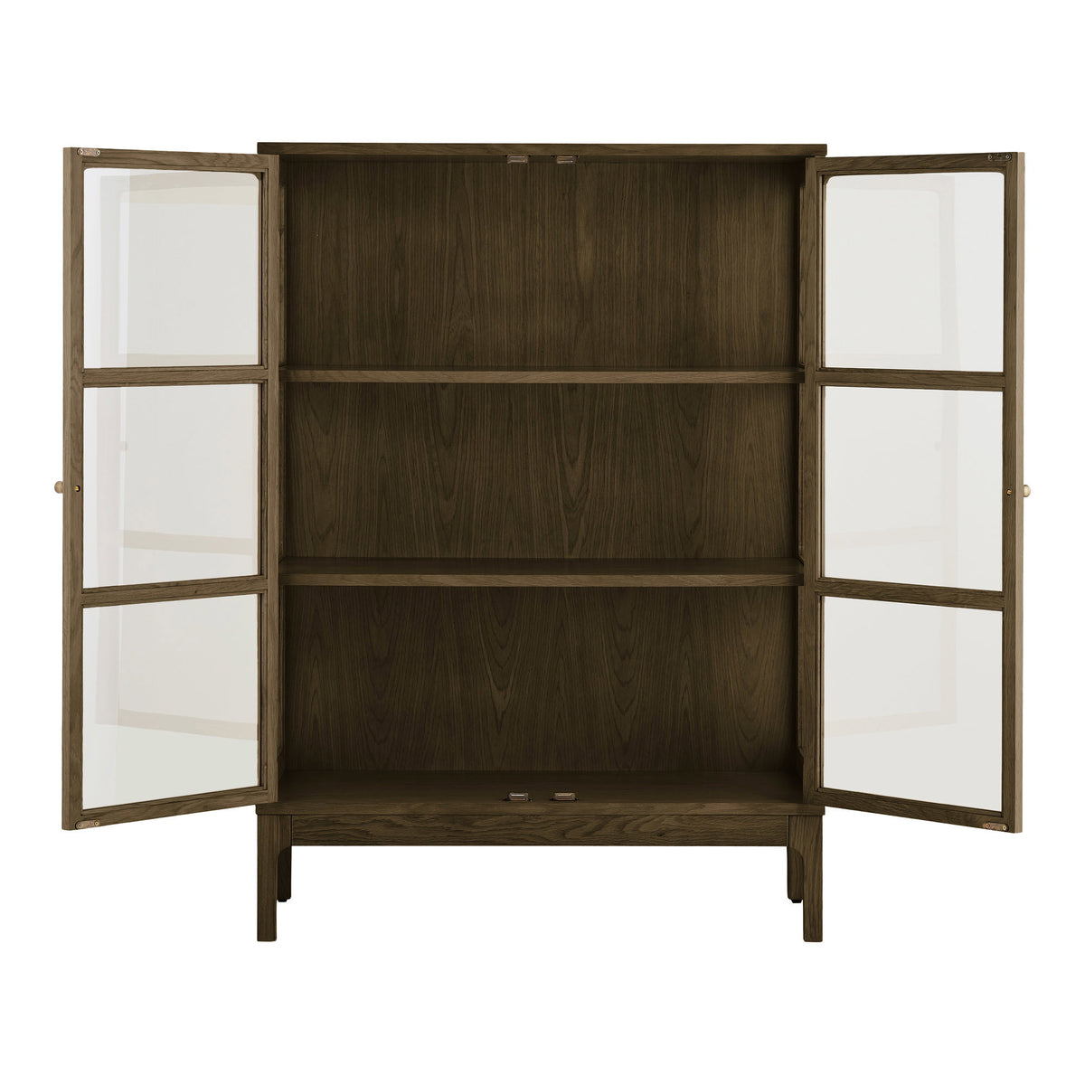 House Nordic, Zamora Vitrinskåp Ek Mörkbrun 2 Glasdörrar 126 cm