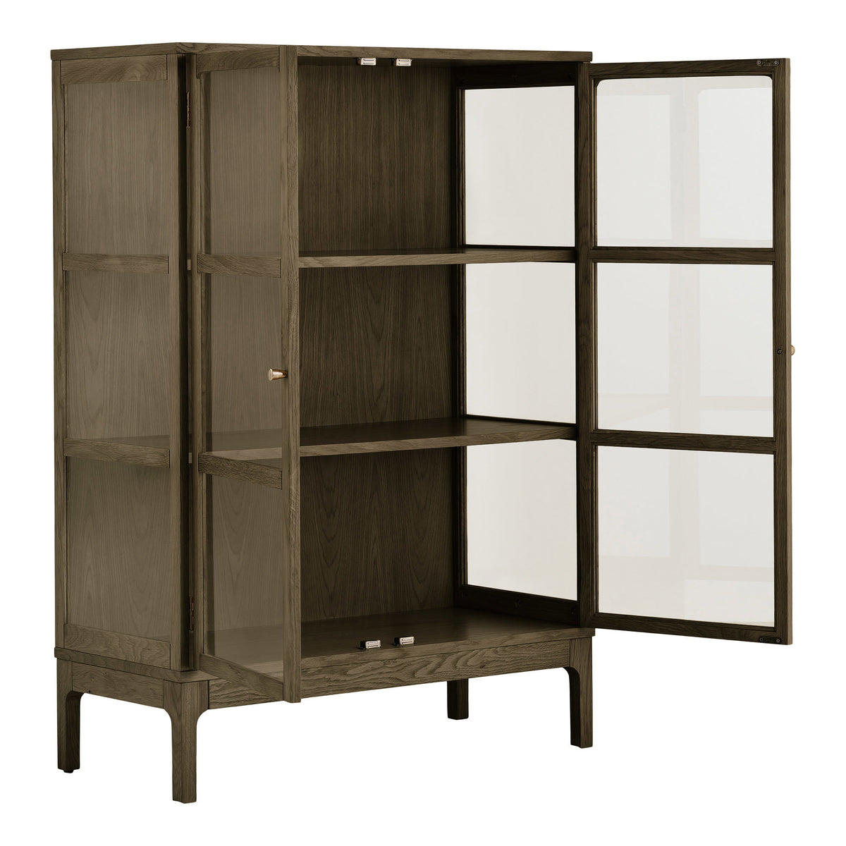 House Nordic, Zamora Vitrinskåp Ek Mörkbrun 2 Glasdörrar 126 cm