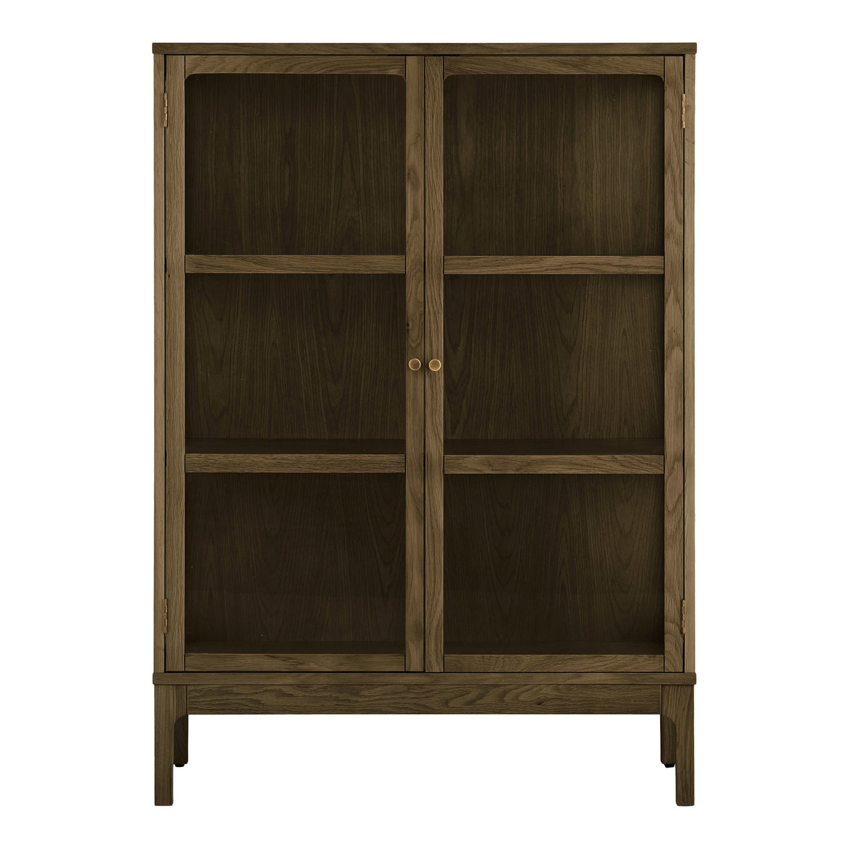 House Nordic, Zamora Vitrinskåp Ek Mörkbrun 2 Glasdörrar 126 cm