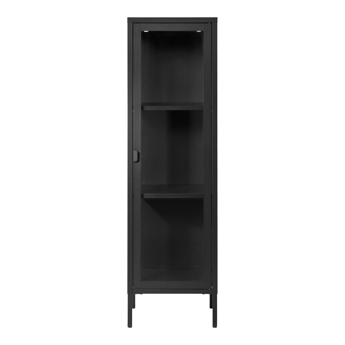 House Nordic, Brisbane Smalt Vitrinskåp Stål Svart 1 Glasdörr 140 cm