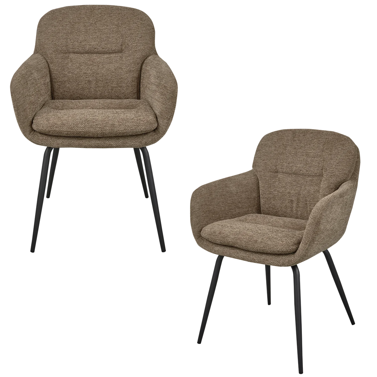 WOOOD, Runa matstol – chenille, mörk sand - 2st
