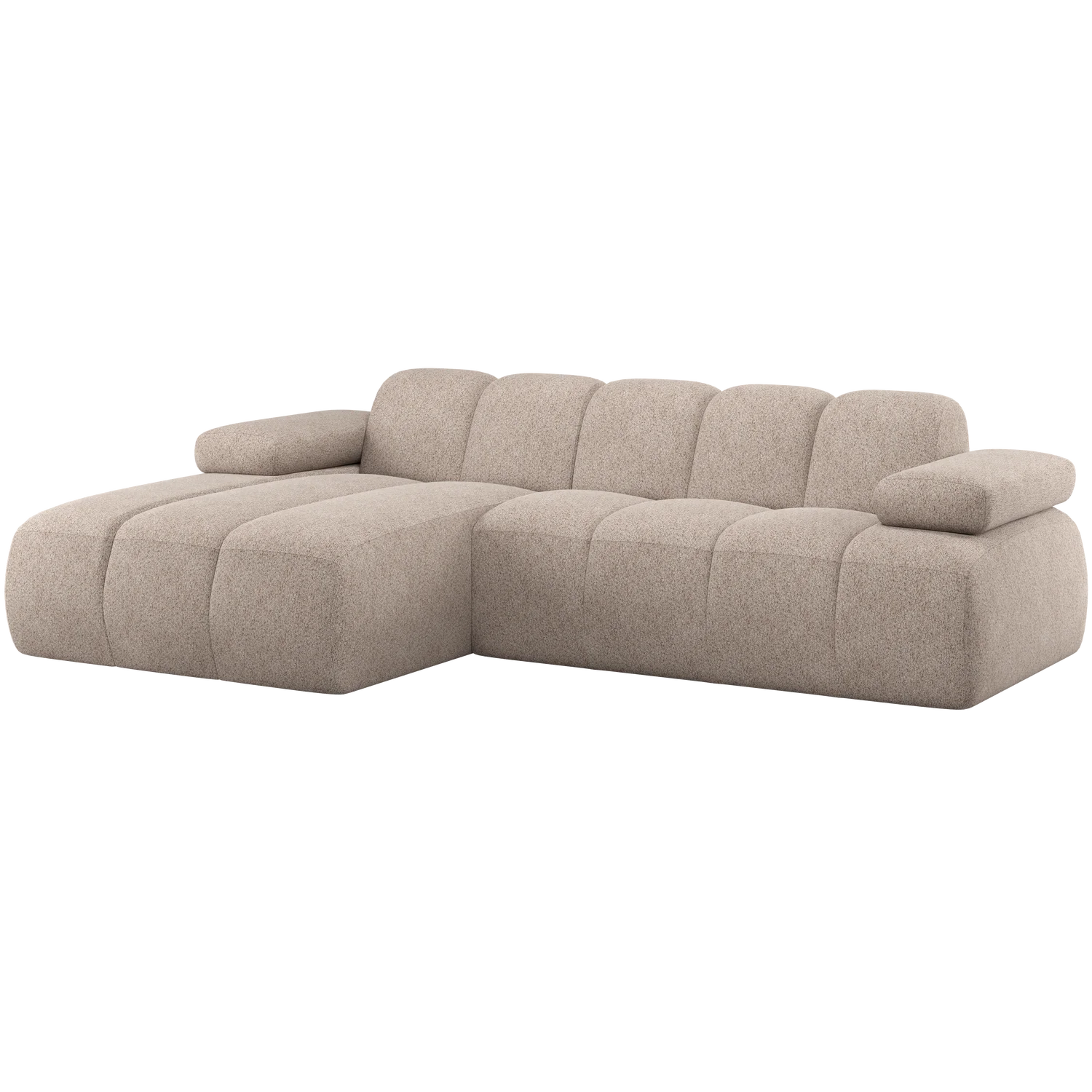 WOOD, Mojo Soffa med Divan Vänster – Woolly Mörk Sand