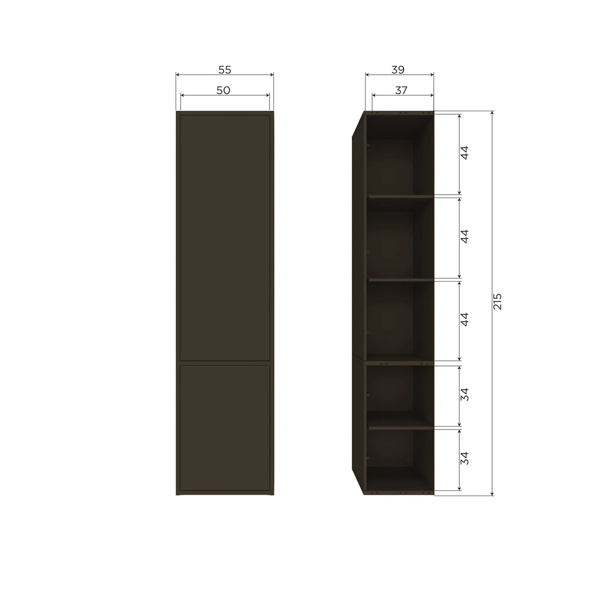WOOOD, Meggy Smalt Förvaringsskåp 55 cm i Furu – Mellanbrun FSC®