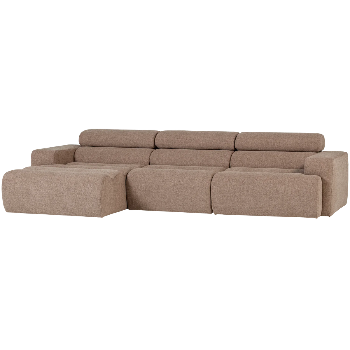 WOOOD, Novi schäslongsoffa vänster – bouclé, taupe