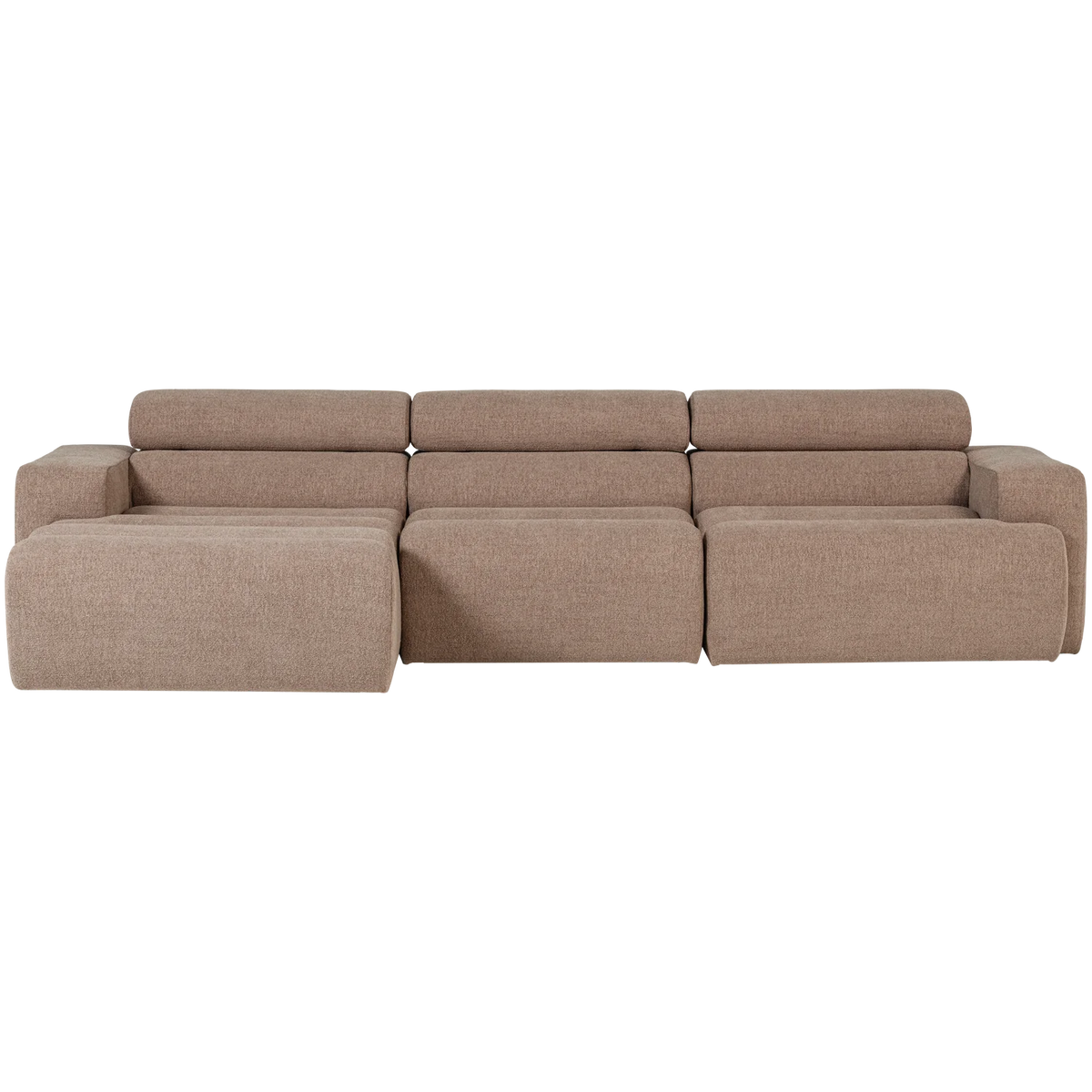 WOOOD, Novi schäslongsoffa vänster – bouclé, taupe