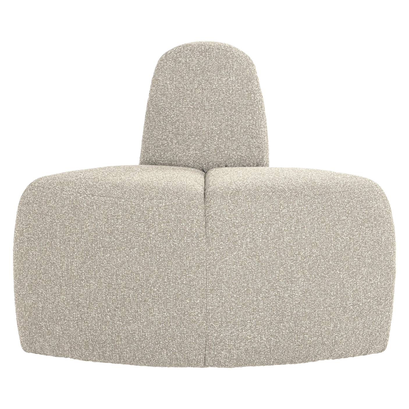 WOOOD, MOJO Hörnmodul till matbänk med rundat ryggstöd i bouclé – Beige Melange