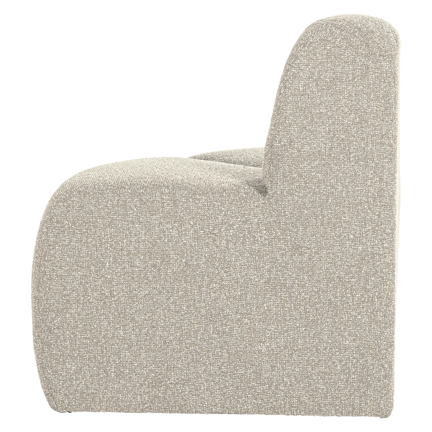 WOOOD, MOJO Hörnmodul till matbänk med rundat ryggstöd i bouclé – Beige Melange
