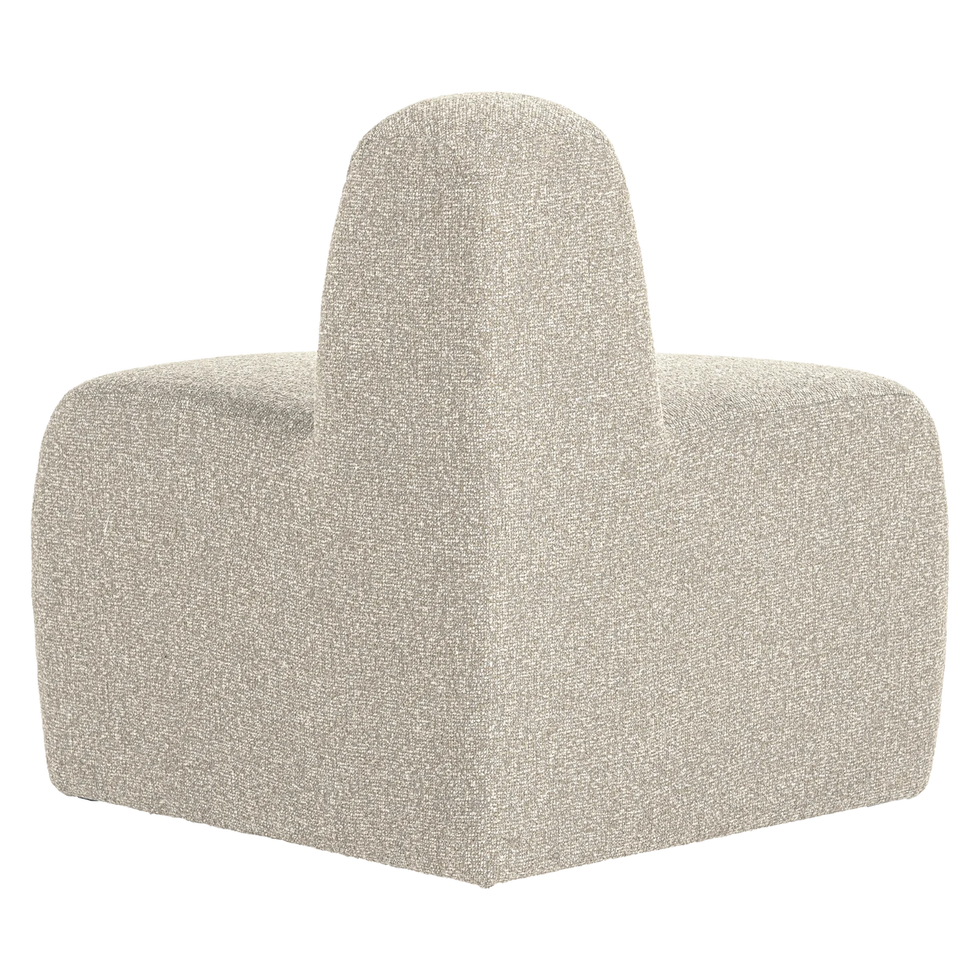 WOOOD, MOJO Hörnmodul till matbänk med rundat ryggstöd i bouclé – Beige Melange