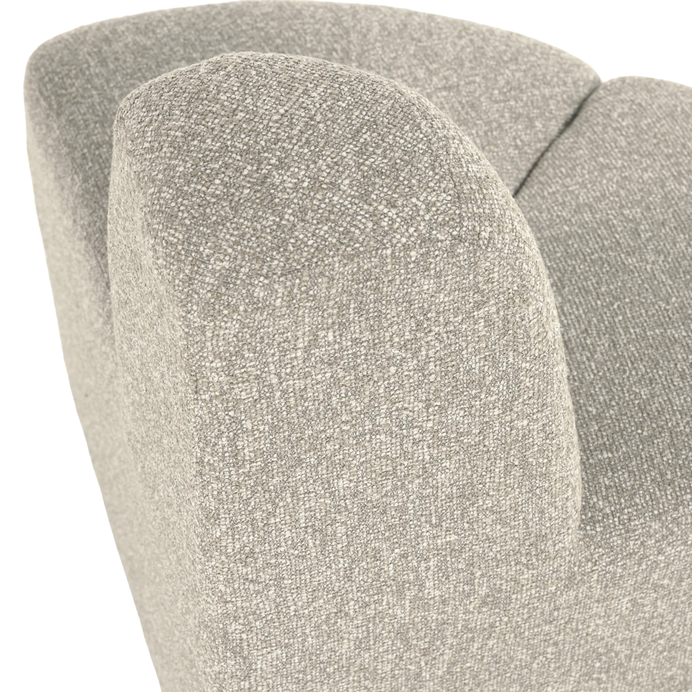 WOOOD, MOJO Hörnmodul till matbänk med rundat ryggstöd i bouclé – Beige Melange