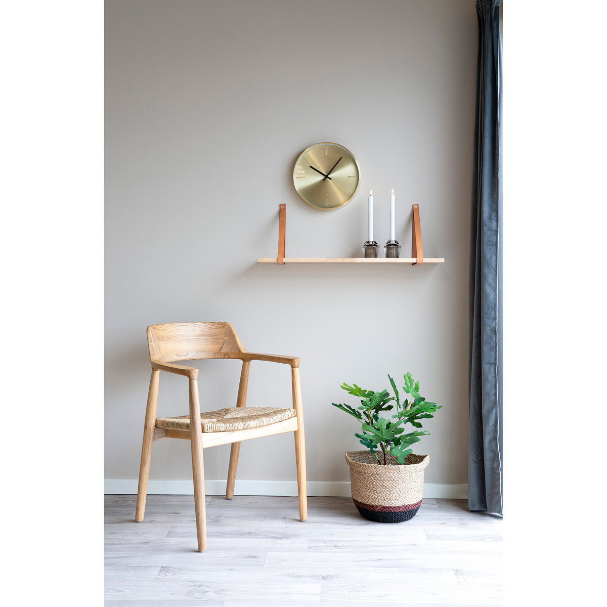 House Nordic, Forno Hylla Natur med Läderremmar 80 cm