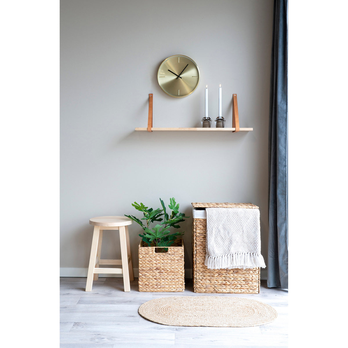 House Nordic, Forno Hylla Natur med Läderremmar 80 cm