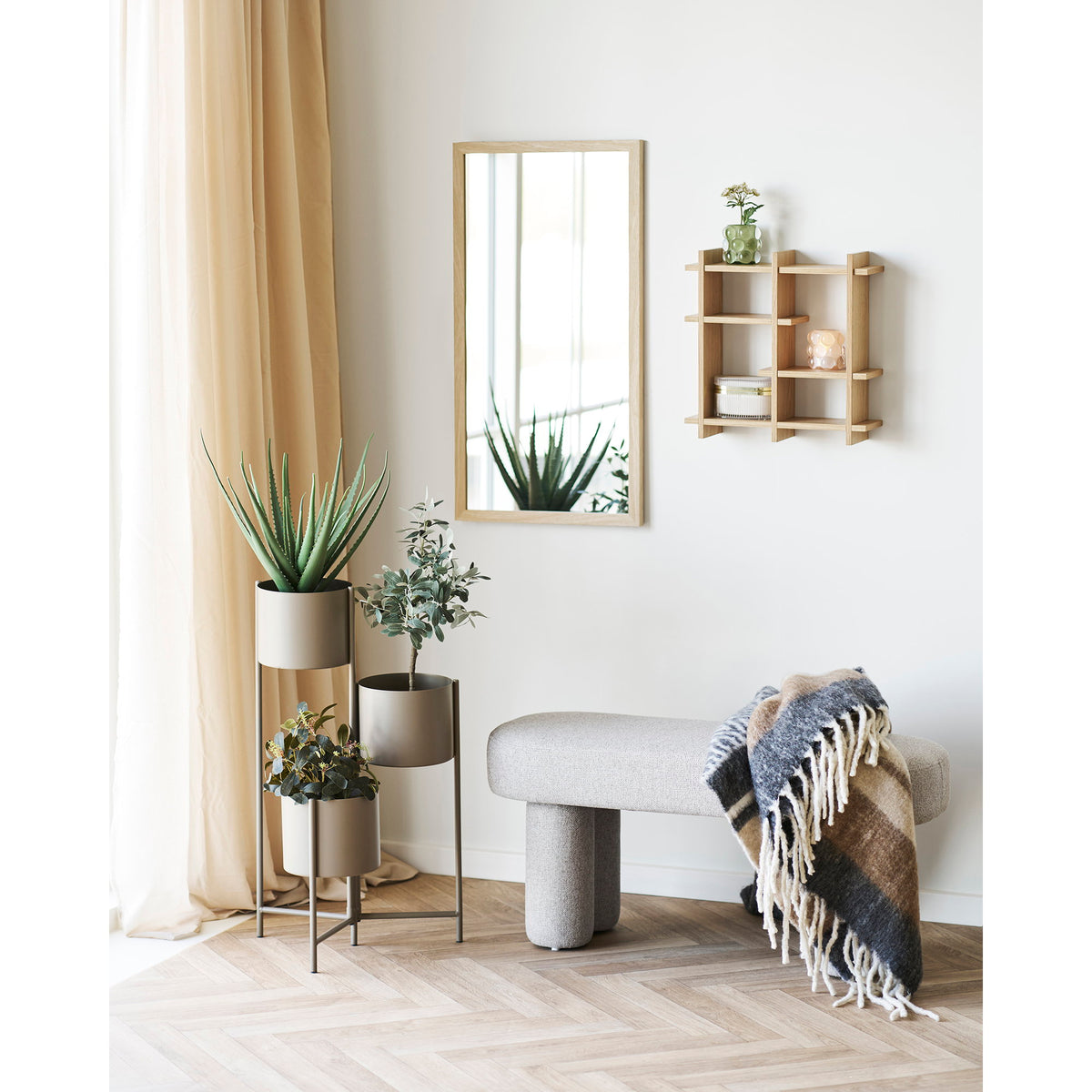 House Nordic, Olsberg Vägghylla Ekfaner Natur 40 cm