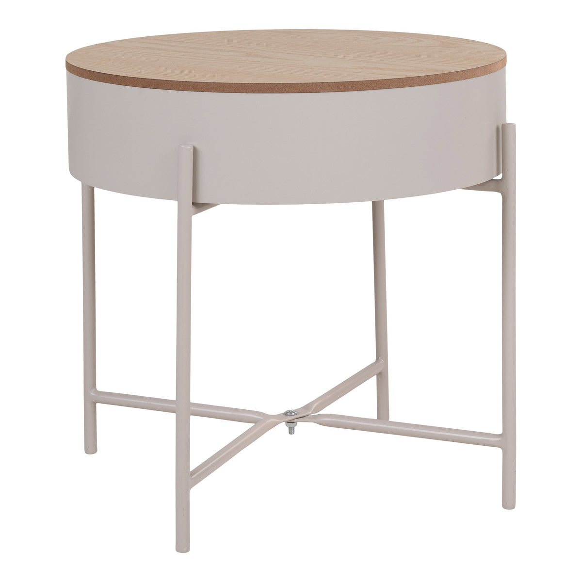 House Nordic, Sisco Runt Sidobord Beige / Natur Ø40 cm