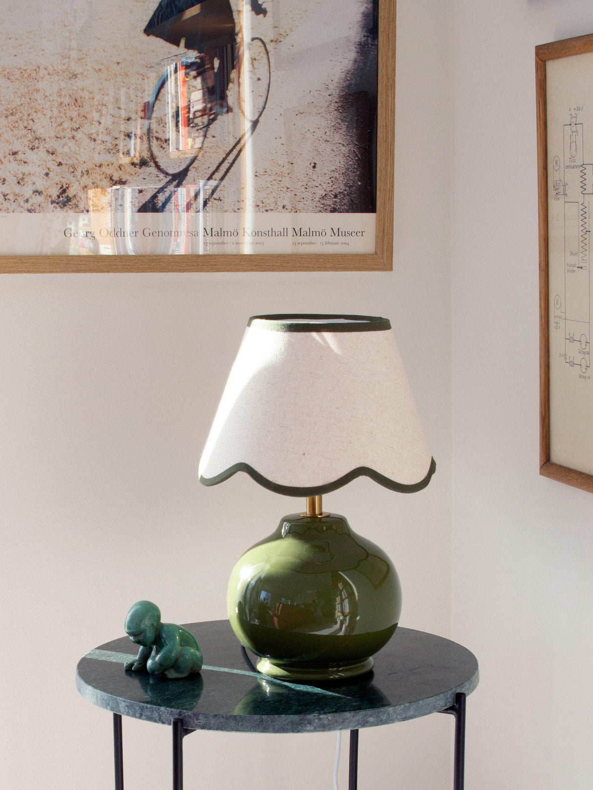 Nell bordslampa Mossa grön, 34cm
