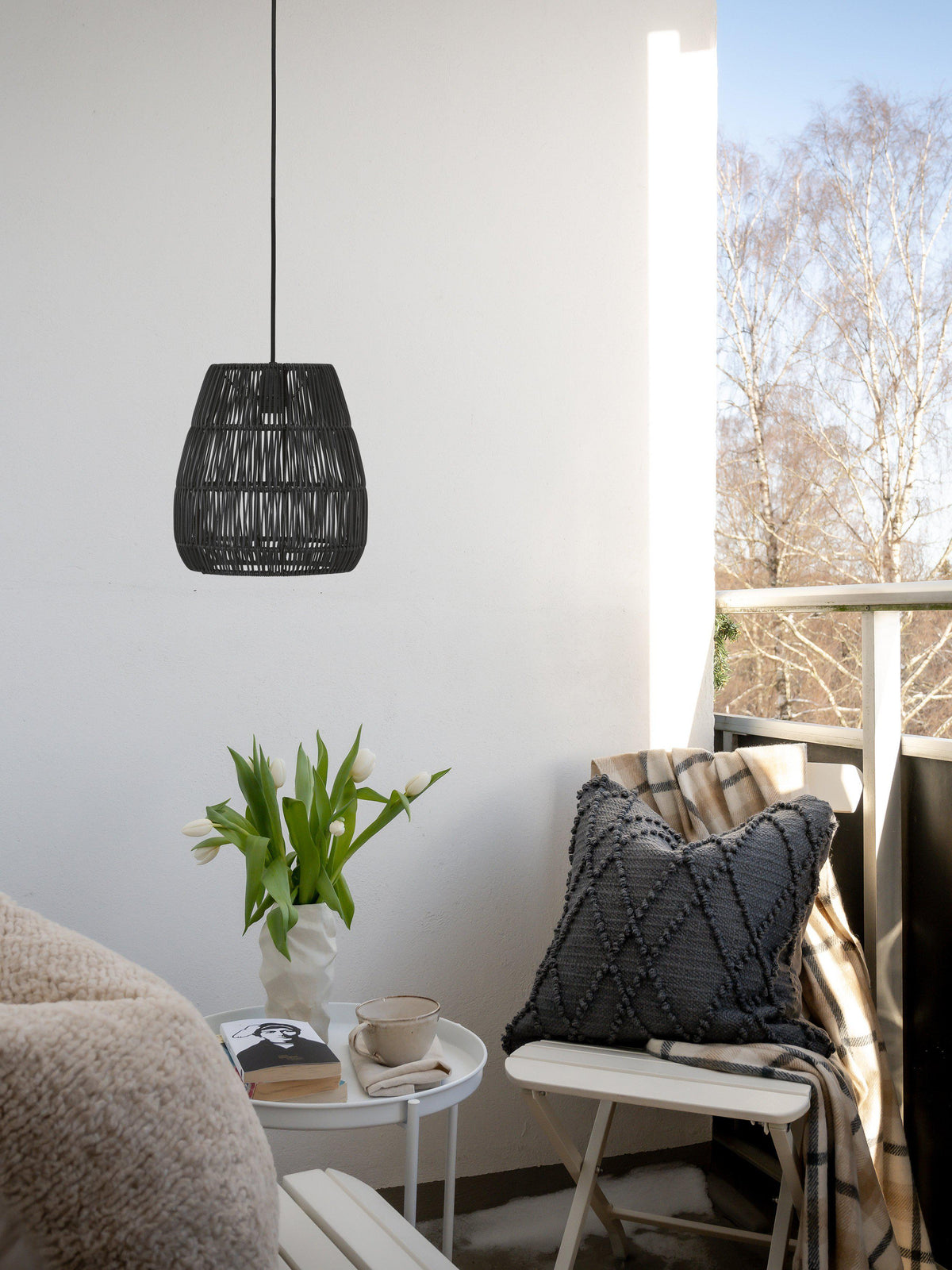 Saigon Takskärm – Svart 28 cm
