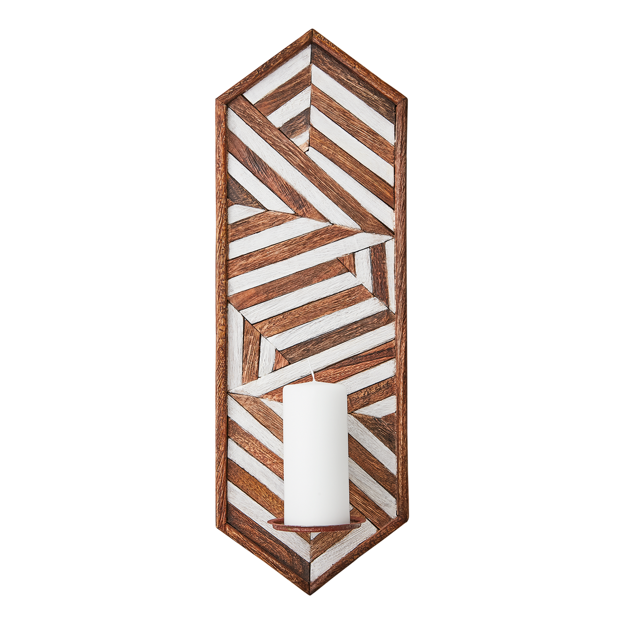 Affari of Sweden, VECTOR Väggljushållare, Brun/vit